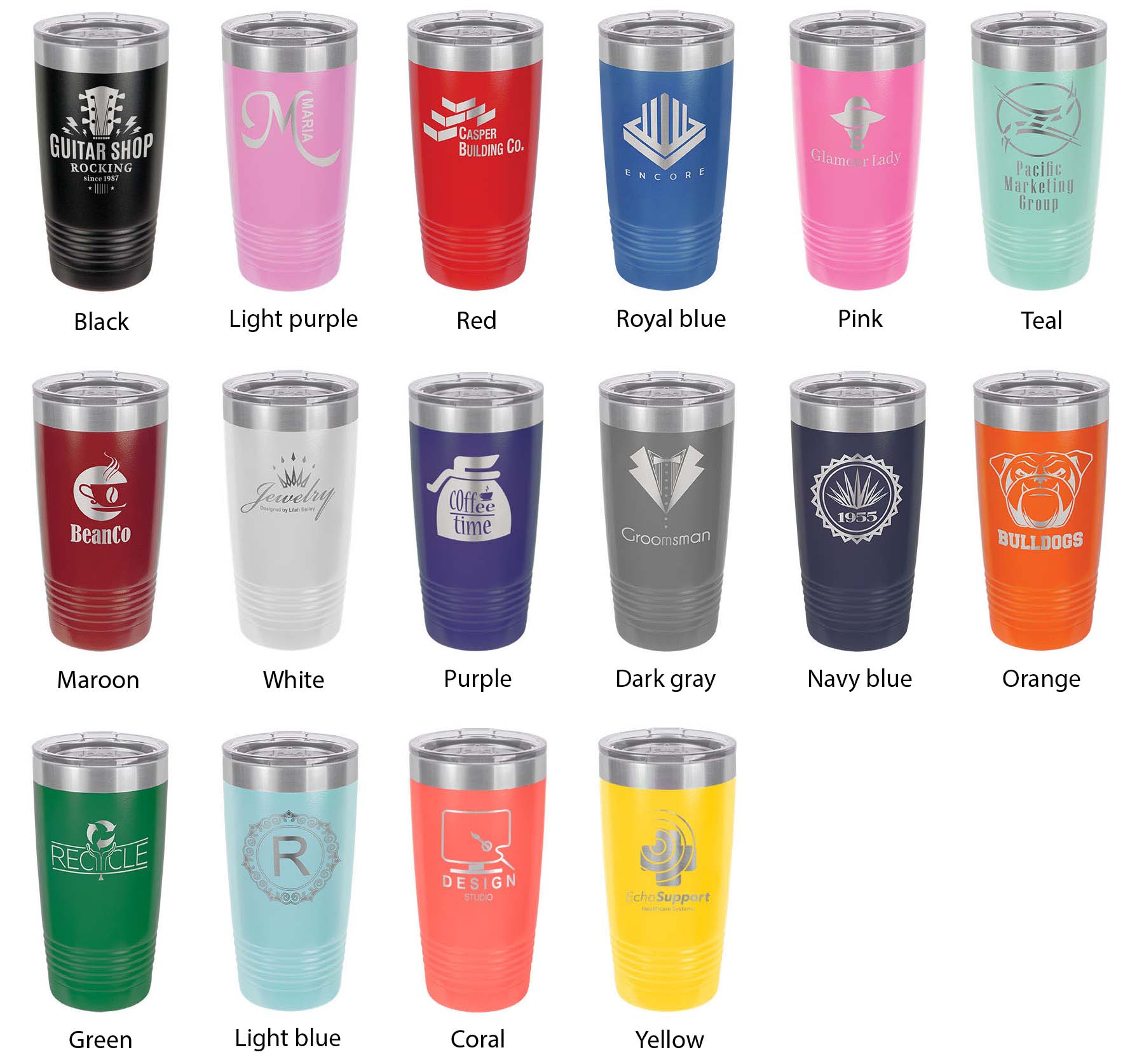 Governor Bond Lake Map Tumbler Travel Mug Insulated Laser Engraved Coffee Cup Illinois 20 oz